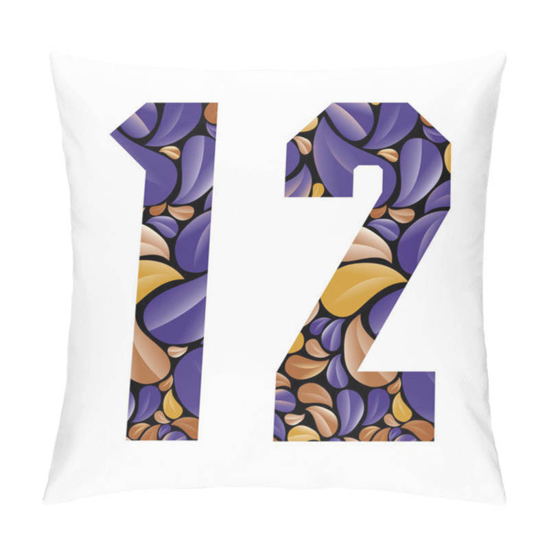 Personality  Beautiful Floral Numbers 1 And 2. Pillow Covers