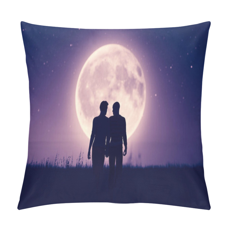 Personality  Gay Couples Under The Moonlight,3d Rendering Pillow Covers