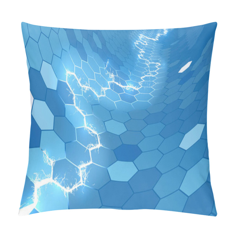 Personality  Electric Blue Honeycomb Hexagon Background Pillow Covers