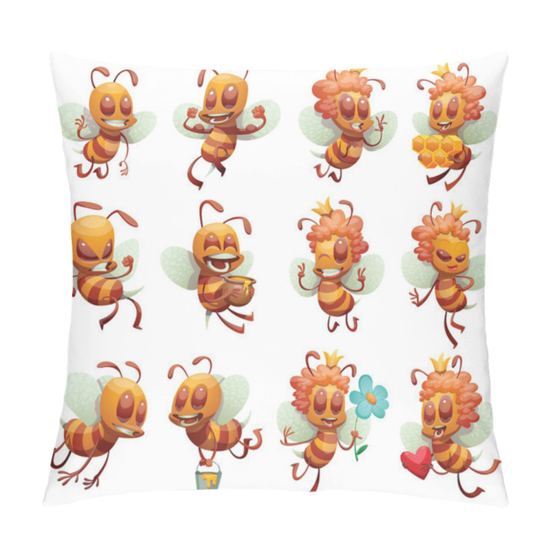 Personality  Set Of Funny Male And Female Bees Pillow Covers