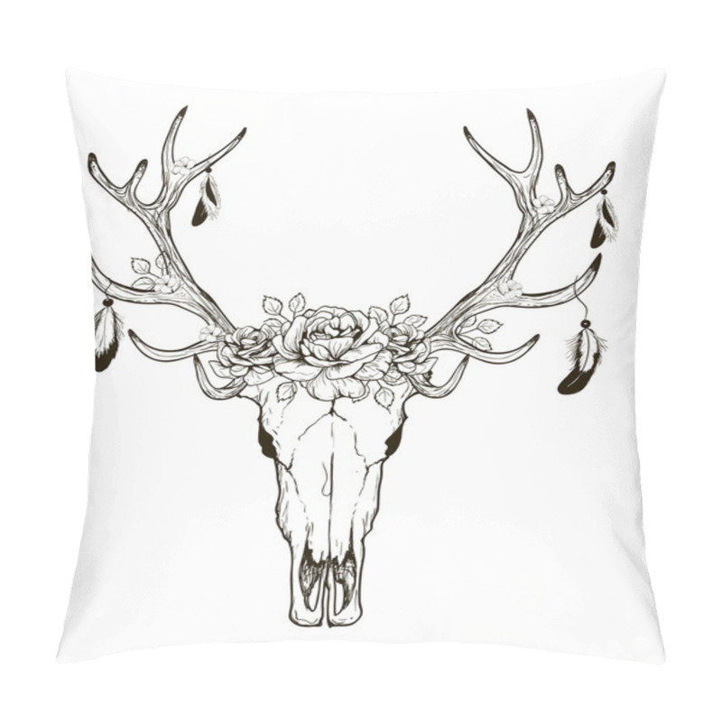 Personality  Deer Skull Vector Pillow Covers