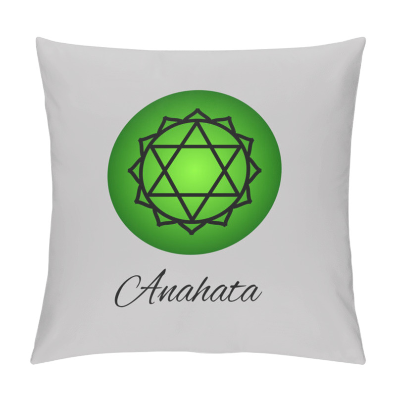 Personality  Anahata.Heart Chakra. Fourth Chakra Symbol Of Human. Vector Illu Pillow Covers