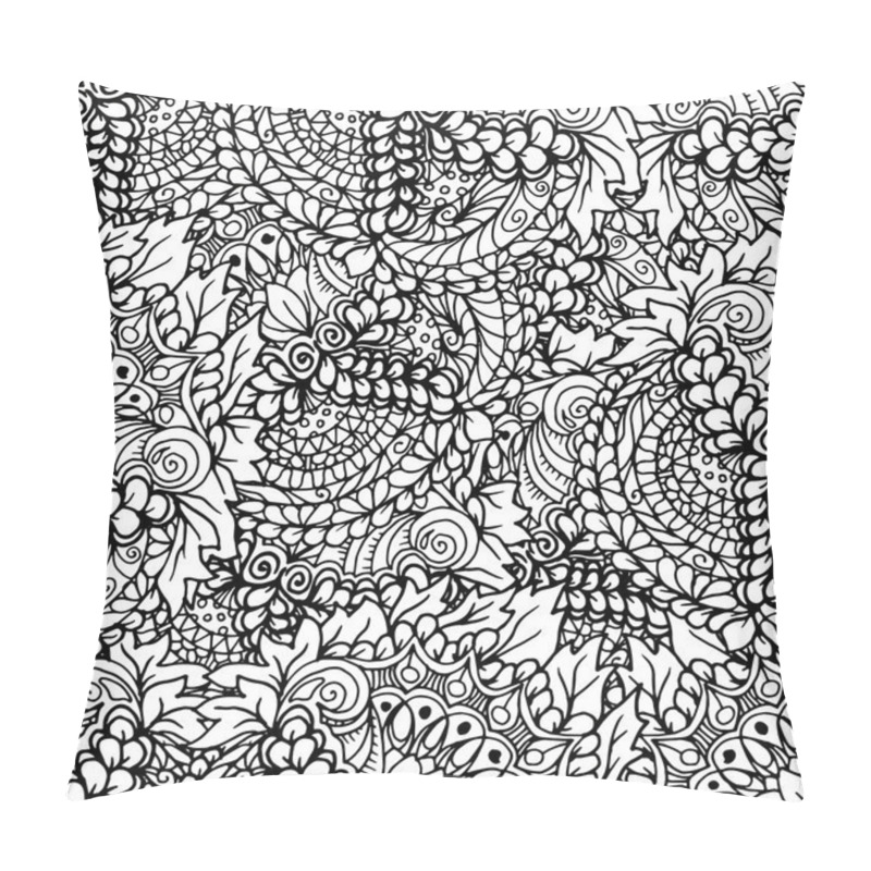 Personality  Doodle Style Floral Garden Seamless Pattern Pillow Covers