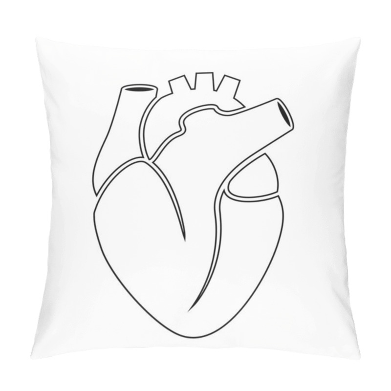 Personality  Human Heart Anatomy On White Background Pillow Covers