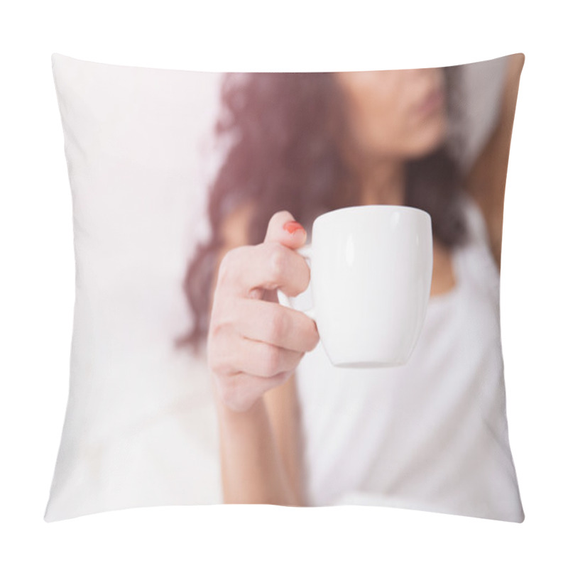 Personality  Coffee Cup In Womman Hands Pillow Covers