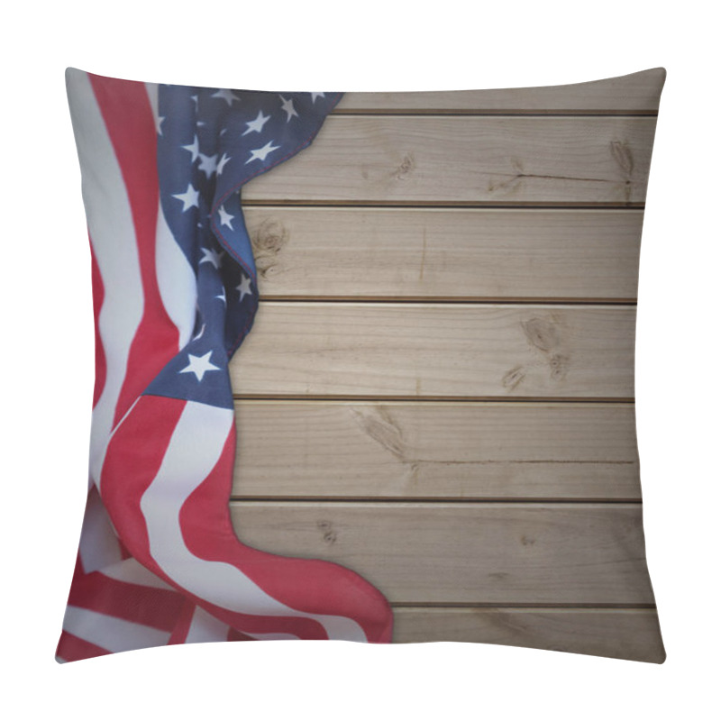 Personality  American Flag On Boards Pillow Covers