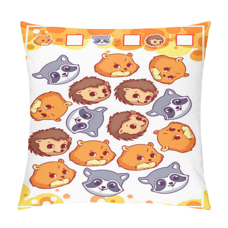 Personality  Education Counting Game For Preschool Kids With Animals. Pillow Covers