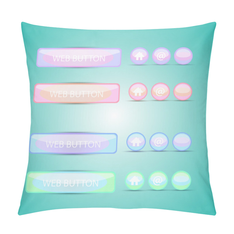 Personality  Set Of Web Buttons, Vector Pillow Covers