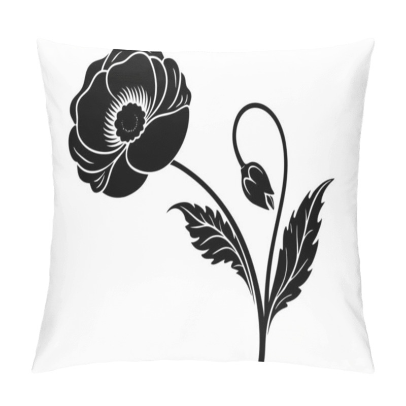 Personality  Charming Poppy Flower Silhouette Design Pillow Covers