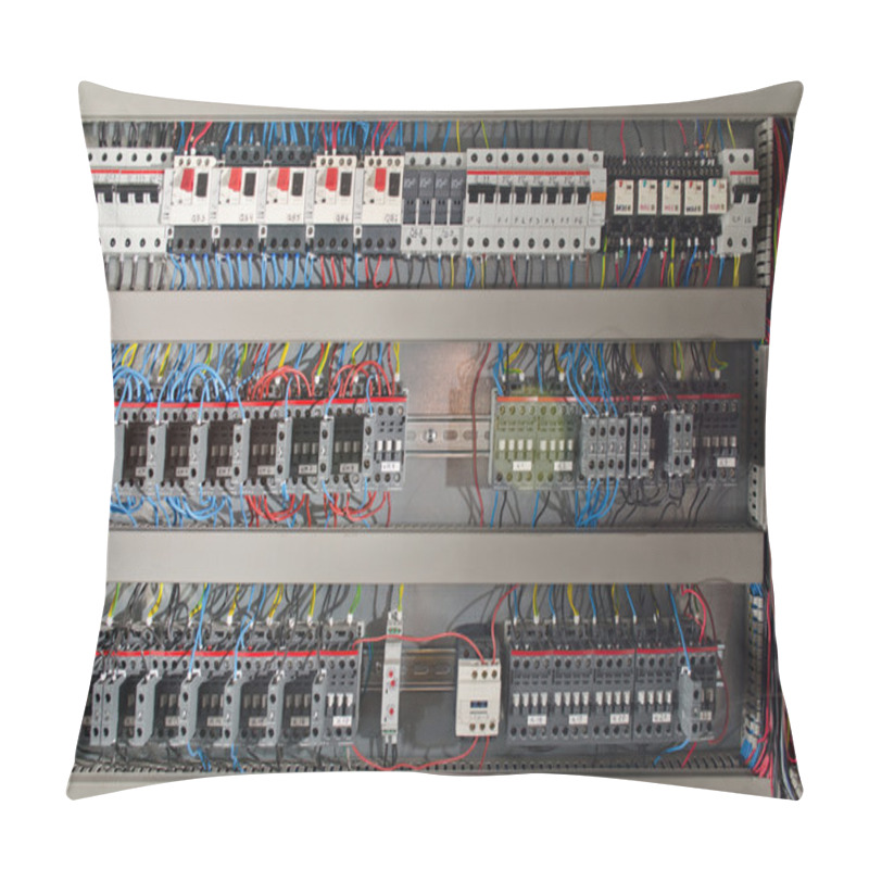 Personality  Electrical Panel At A Assembly Line Factory Pillow Covers