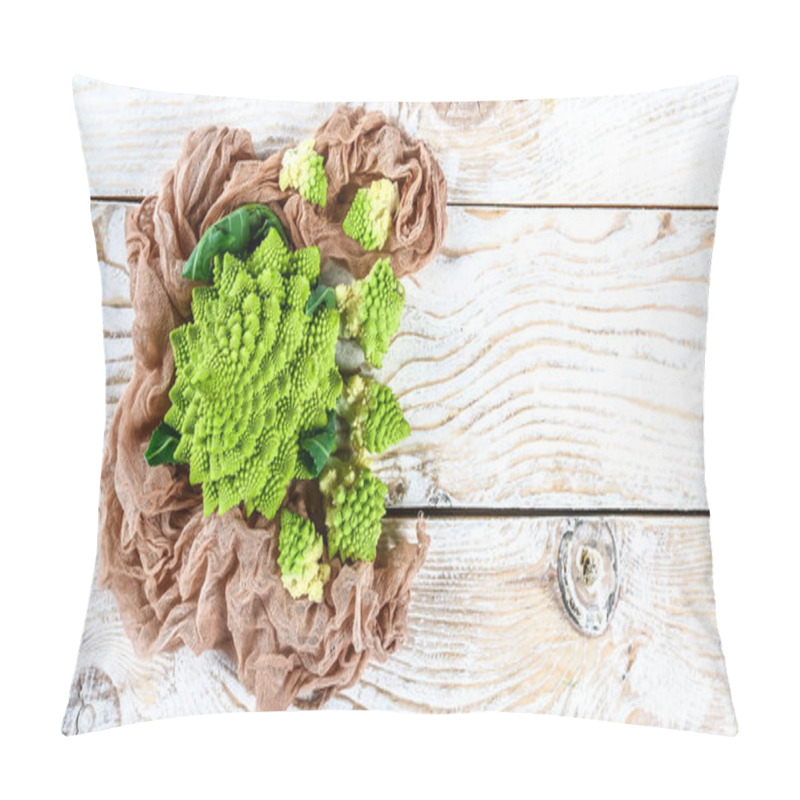 Personality  Romanesco broccoli close up. The fractal vegetable is known for it's connection to the fibonacci sequence and the golden ratio. Fun food for any practical scientists that loves mathematics. pillow covers