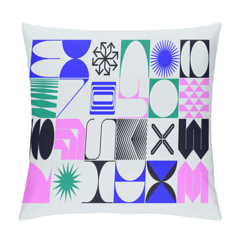 Personality  Neo Modernism Artwork Pattern Made With Abstract Vector Geometric Shapes And Forms. Simple Form Bold Graphic Design, Useful For Web Art, Invitation Cards, Posters, Prints, Textile, Backgrounds. Pillow Covers