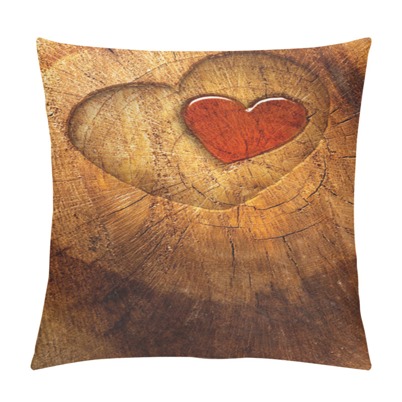 Personality  Love Text On Wooden Background Pillow Covers