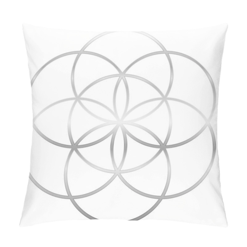 Personality  Seed Of Life Flower Of Life Silver Pillow Covers