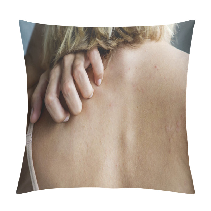 Personality  Backside Of White Woman Back Pain And Ache Concept Pillow Covers