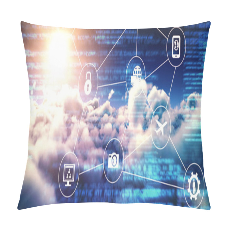 Personality  Composite 3d Image Of Smartphone Apps Icons Pillow Covers