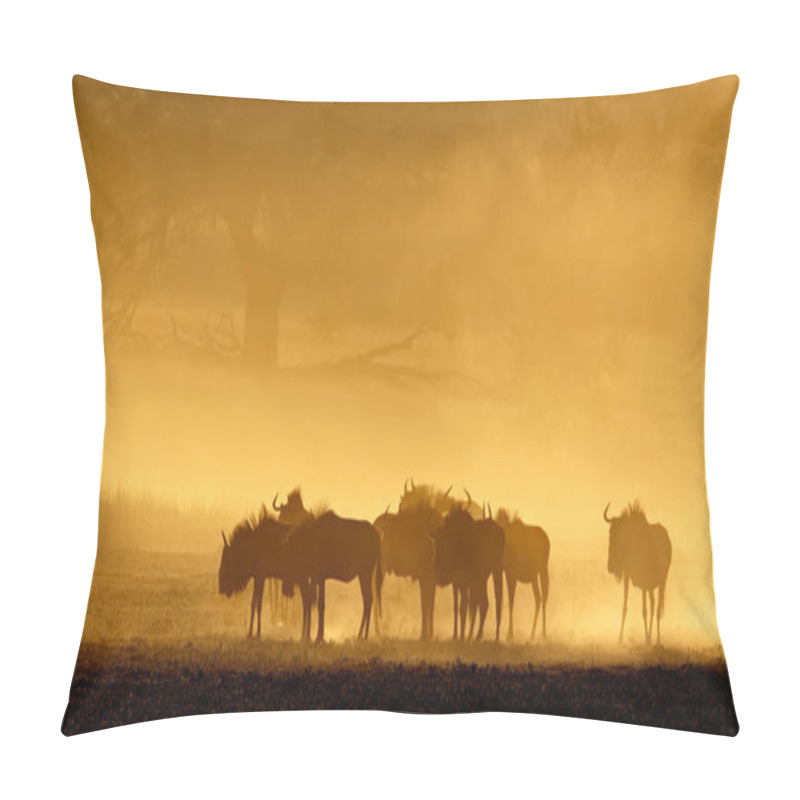 Personality  Blue Wildebeest In Dust Pillow Covers