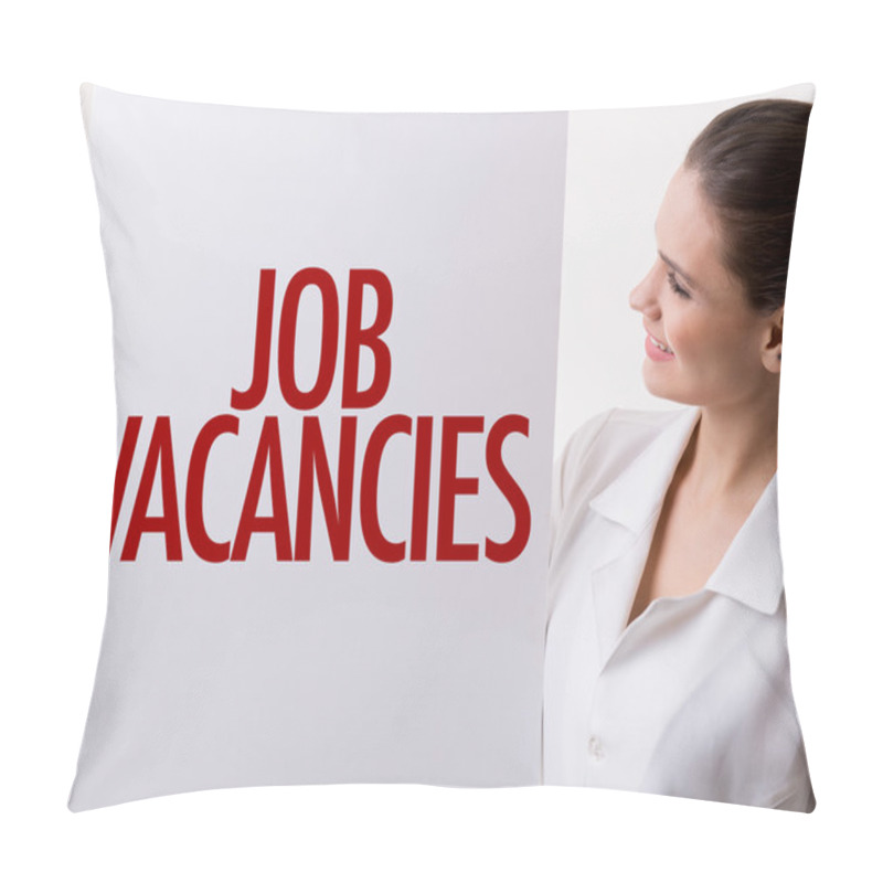 Personality  Woman Holding Signboard Pillow Covers