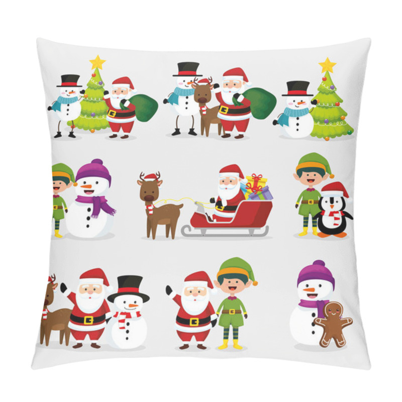 Personality  Bundle Christmas With Snowman And Set Characters Pillow Covers