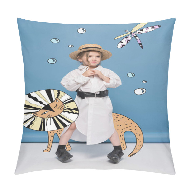 Personality  Little Girl With Magic Animals  Pillow Covers