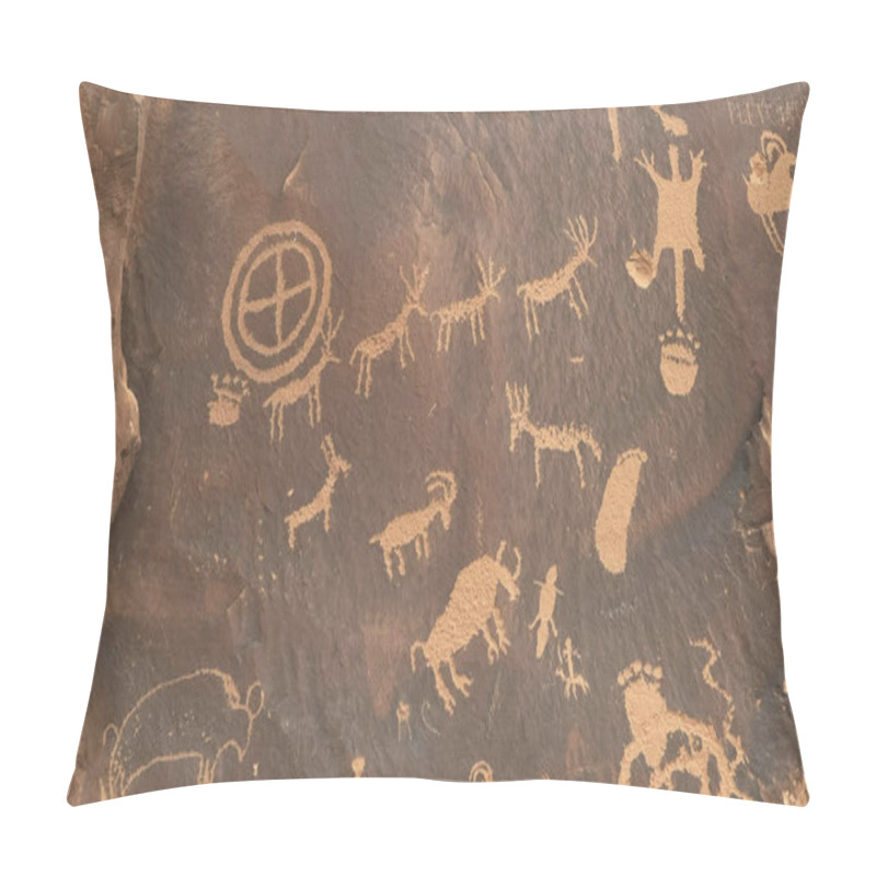 Personality  Indian Art And Symbols On Newspaper Rock In Utah Pillow Covers