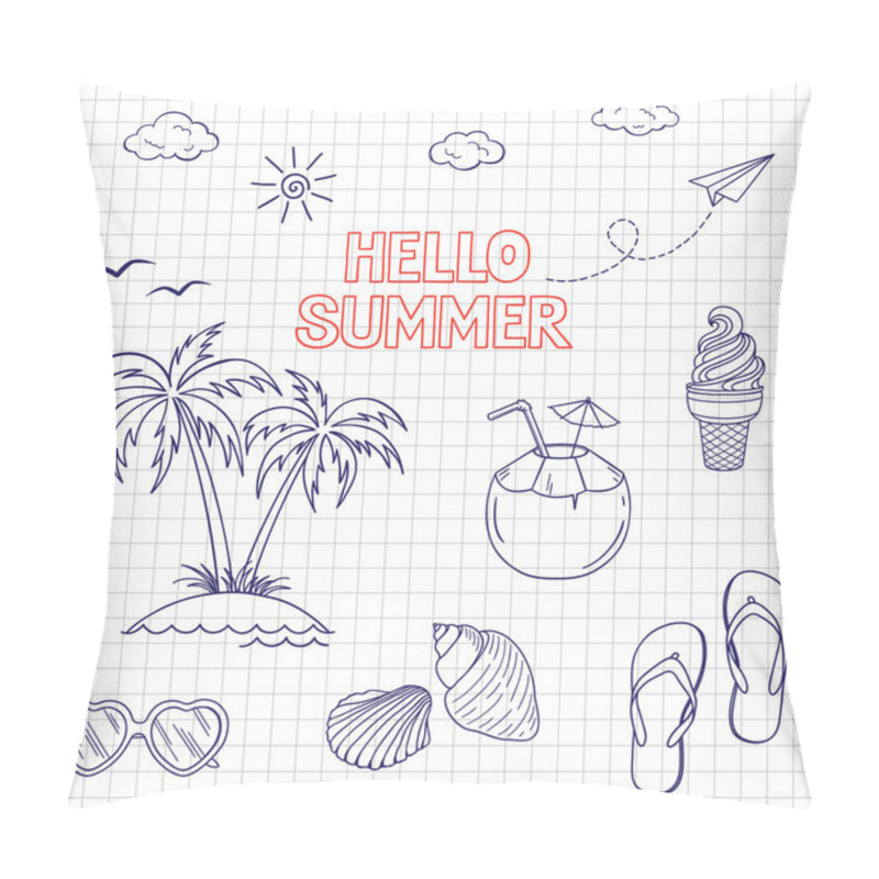 Personality  Summertime icons set pillow covers