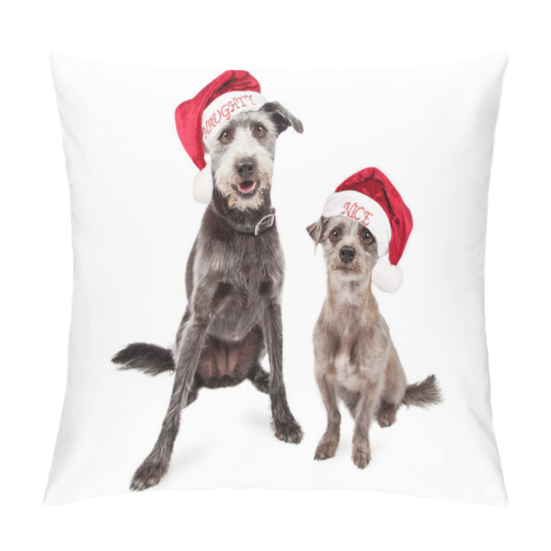 Personality  Funny Naughty And Nice Christmas Dogs Pillow Covers