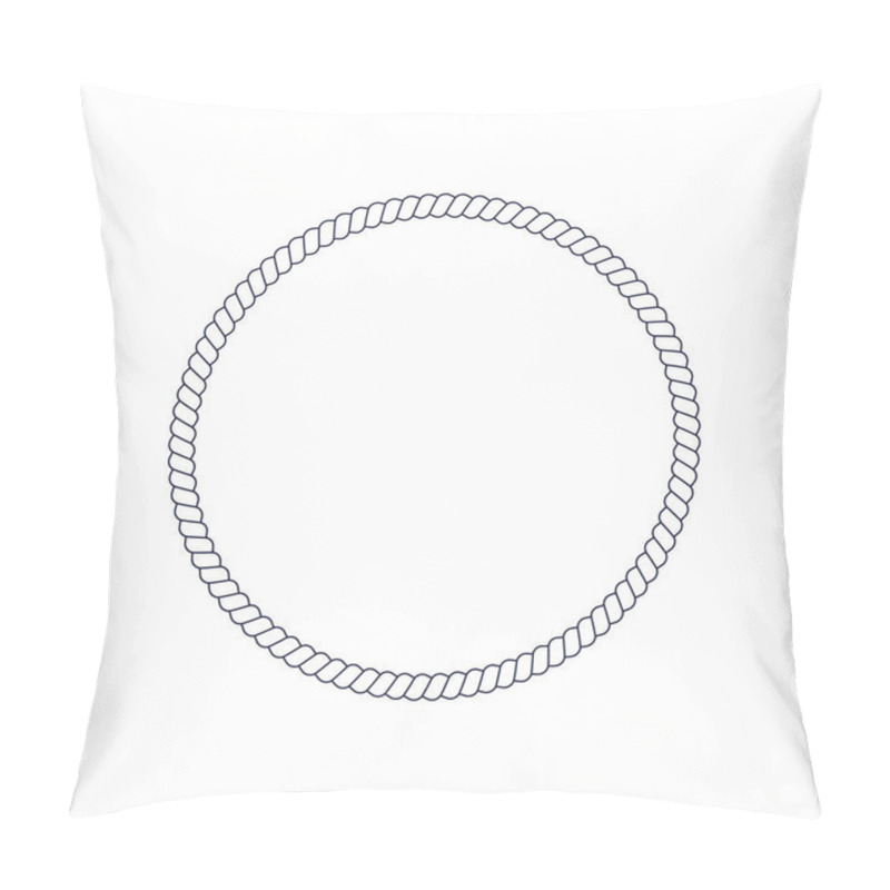 Personality  Circle Rope Frame For Photo Or Picture In Retro Yacht Style. Nautical Design Element For Print And Decoration. Maritime Theme. Vector Illustration Pillow Covers