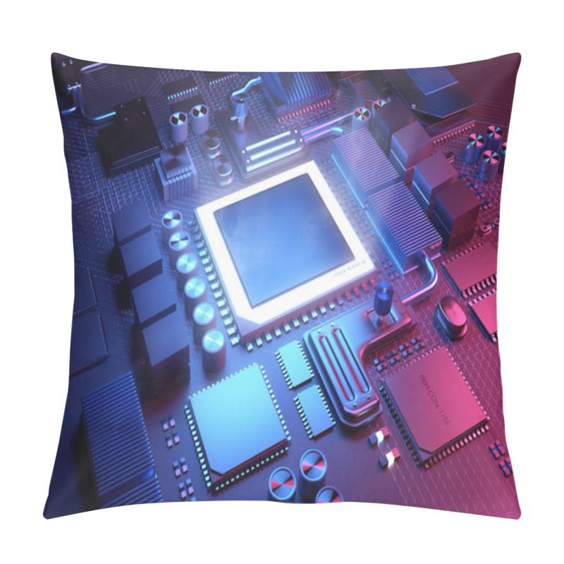 Personality  CPU And Motherboard Background Pillow Covers