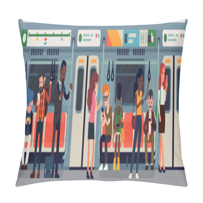 Personality  People In Subway Train Car Pillow Covers