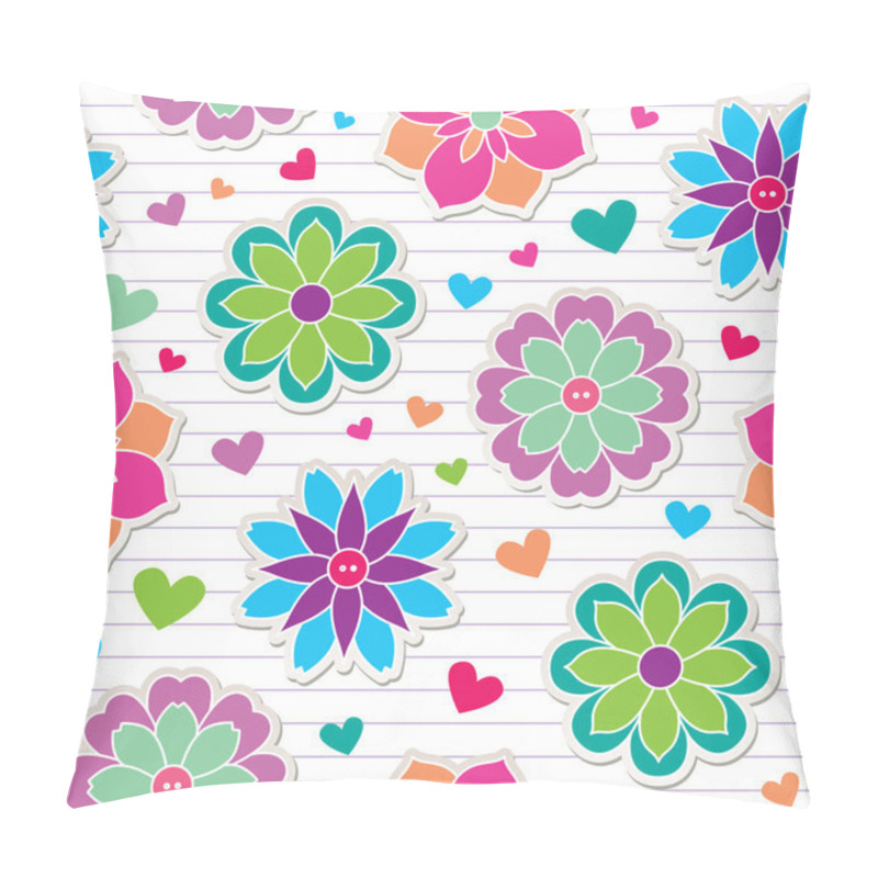 Personality  Seamless Pattern Of Flower Stickers Pillow Covers