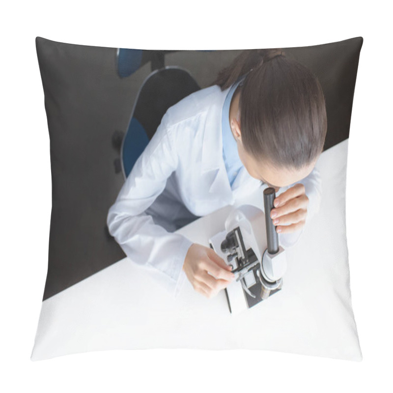 Personality  Scientist Working With Microscope Pillow Covers