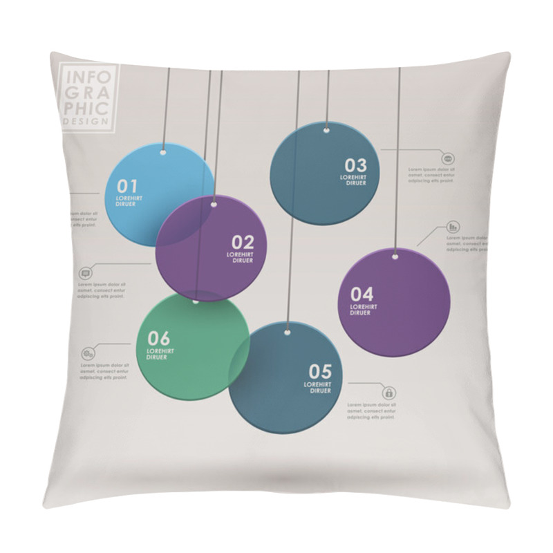 Personality  Abstract Flow Chart Infographics Pillow Covers