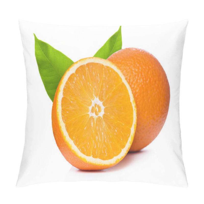 Personality  Sweet Oranges Over A White Background, Citrus Sinensis Pillow Covers