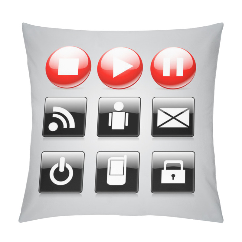 Personality  Glossy Media Buttons. Vector Pillow Covers