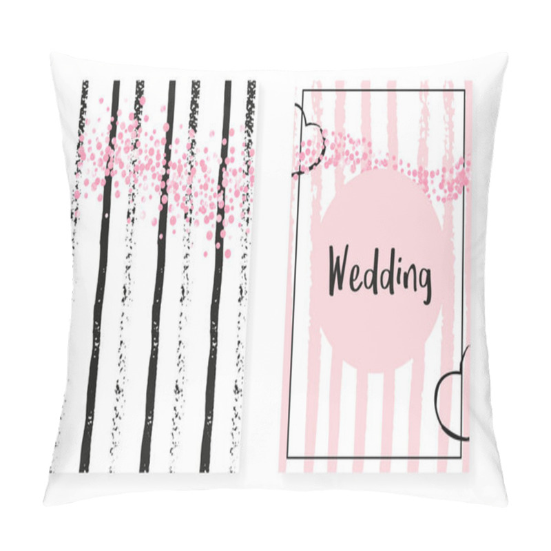 Personality  Bridal Shower Set With Dots And Sequins. Wedding Invitation Card Pillow Covers