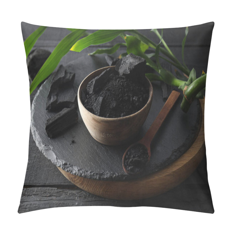 Personality  Natural Wood Or Hardwood Charcoal On Wooden Table Pillow Covers