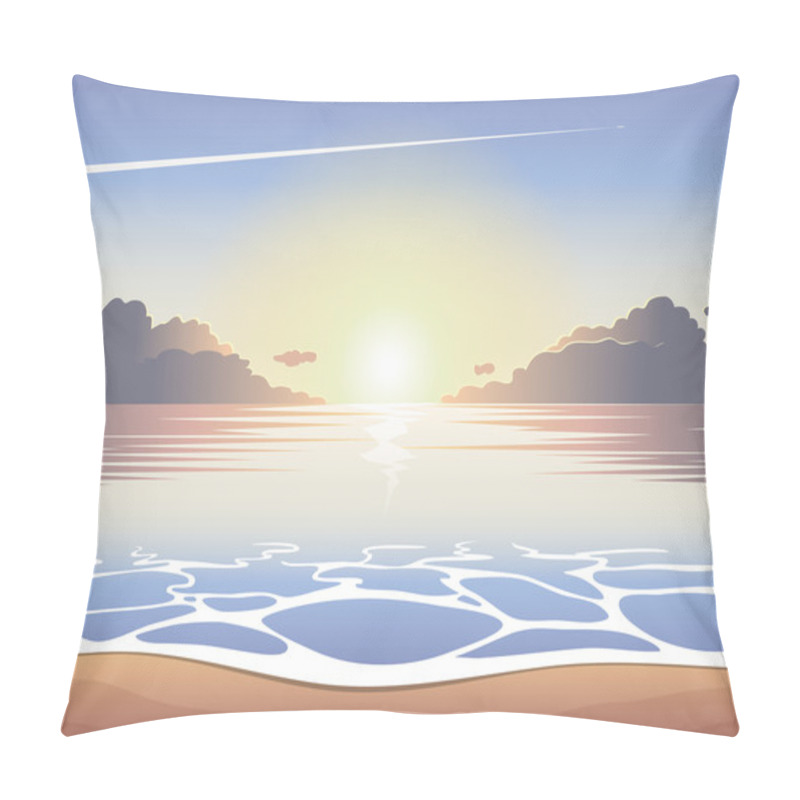 Personality  Beach Sea Sunrise Pillow Covers