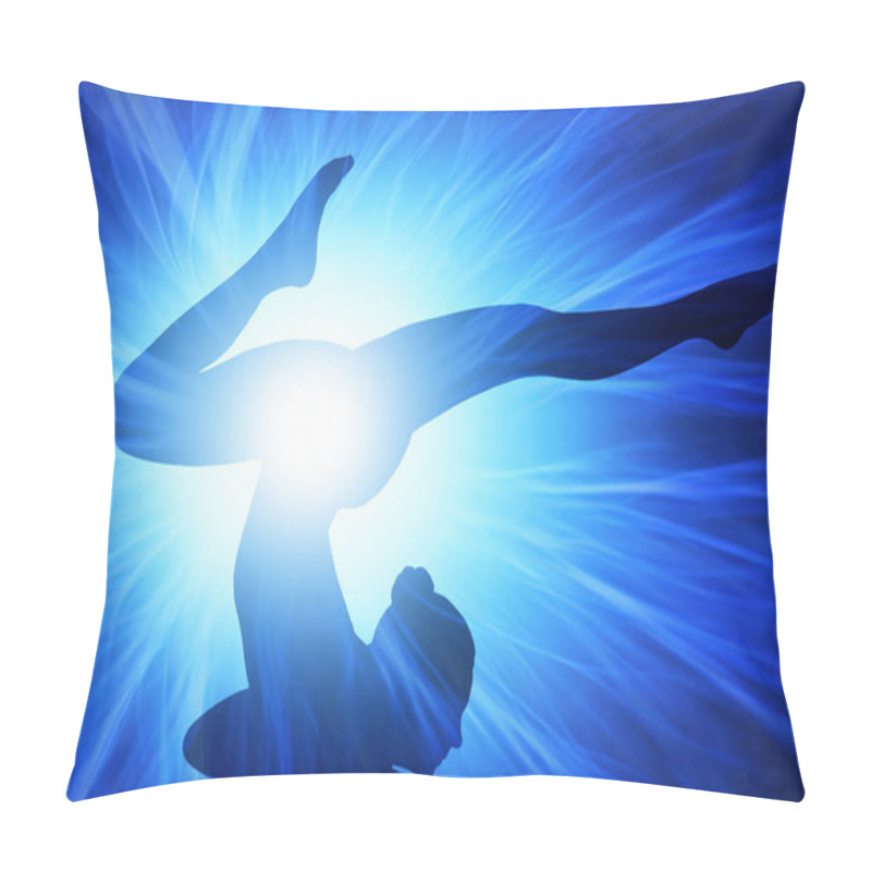 Personality  Human Silhouette In Yoga Pose And Meditation Pillow Covers