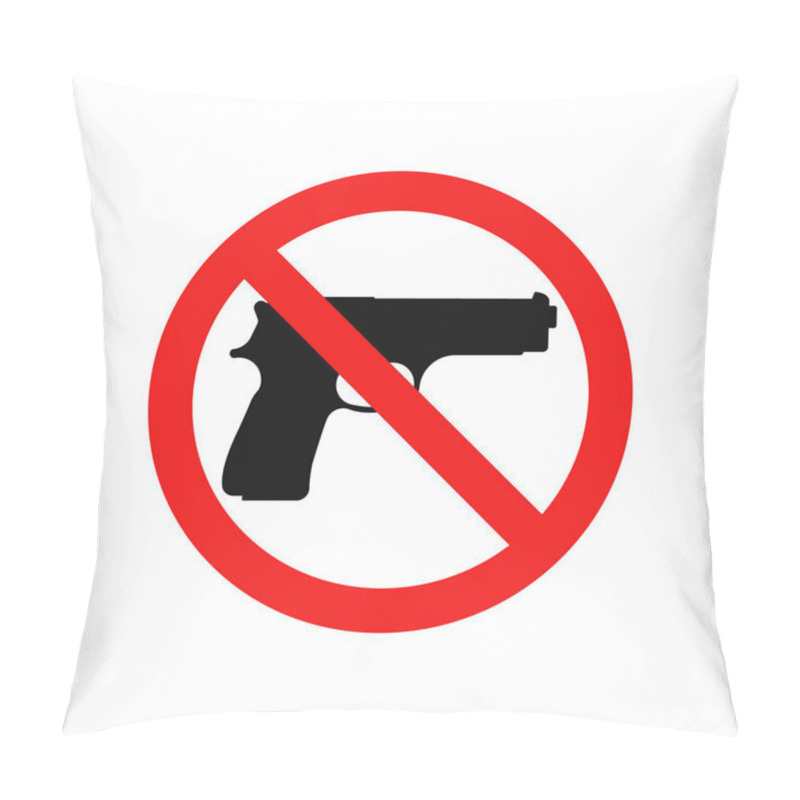 Personality  Vector Illstration Of No Gun Icon. Flat Design. Isolated. Pillow Covers