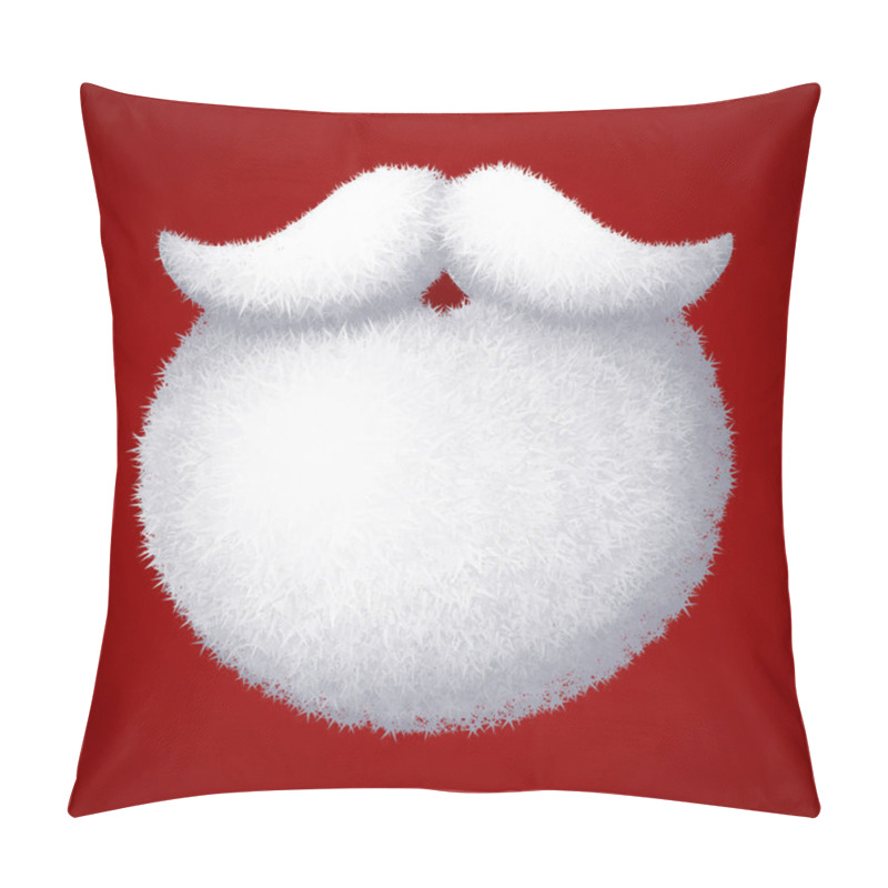 Personality  Realistic Vector Santa Claus White Beard Isolated On Red Background. Eps8. RGB Global Colors Pillow Covers