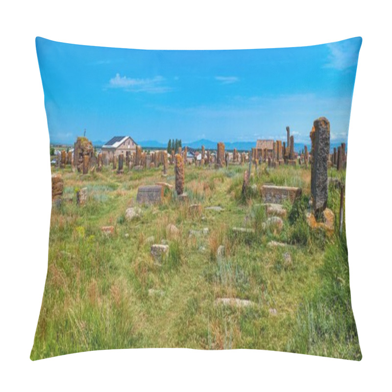 Personality  Khachkar Traditional Grave Stone In Armenia History Pillow Covers