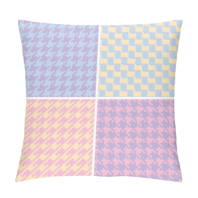 Personality  Pixel Houndstooth Patterns In Pastels Pillow Covers