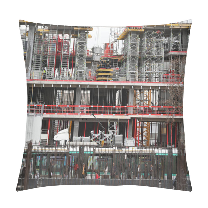 Personality  Paris, France, February 13, 2024, Construction Site In Paris, House And Buildings Construction, High Quality Photo Pillow Covers