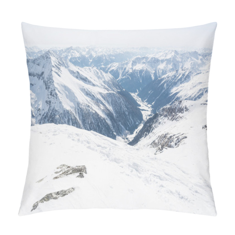 Personality  Alpine Valley Surrounded With Mountains Pillow Covers