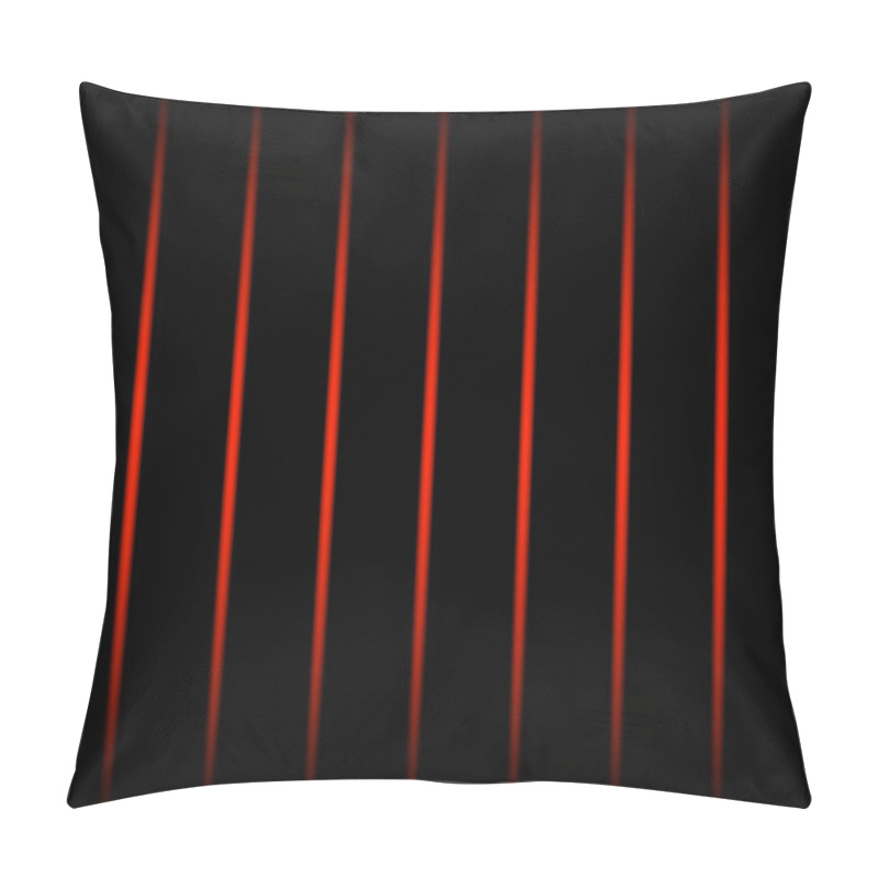 Personality  3d Red Vertical Fading Neon Light Elements On Black Background. Futuristic Abstract Pattern. Texture For Web-design, Website, Presentations, Digital Printing, Fashion Or Concept Design. EPS 10 Pillow Covers