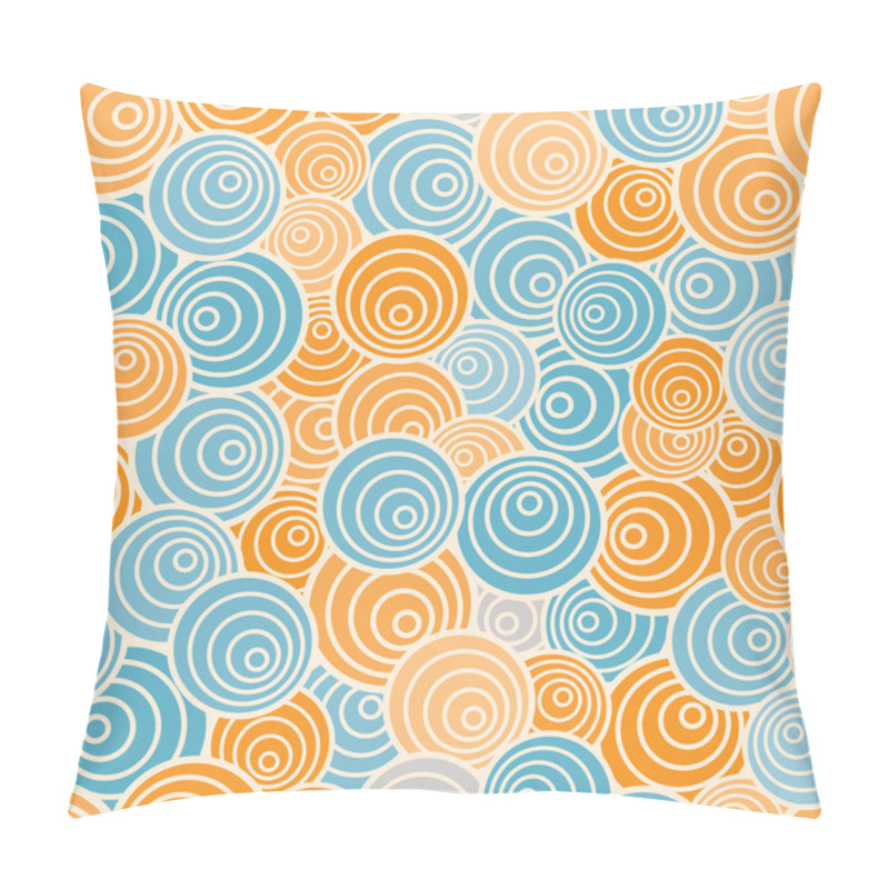 Personality  Funky Style Seamless Pattern, Orange And Blue Vector Background. Pillow Covers