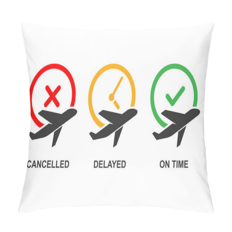 Personality  Flight Status Icons Isolated On Background Vector Illustration. Pillow Covers