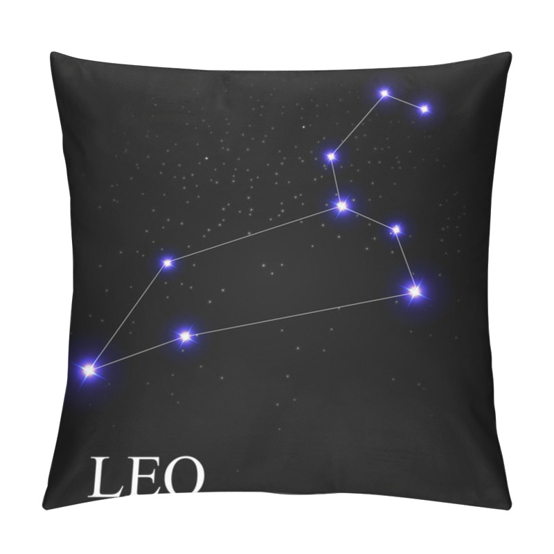 Personality  Leo Zodiac Sign With Beautiful Bright Stars On The Background Of Pillow Covers