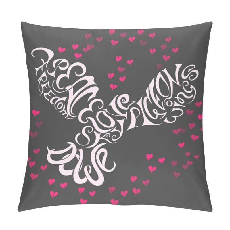 Personality  Lettering Element Dove Pigeon Pillow Covers